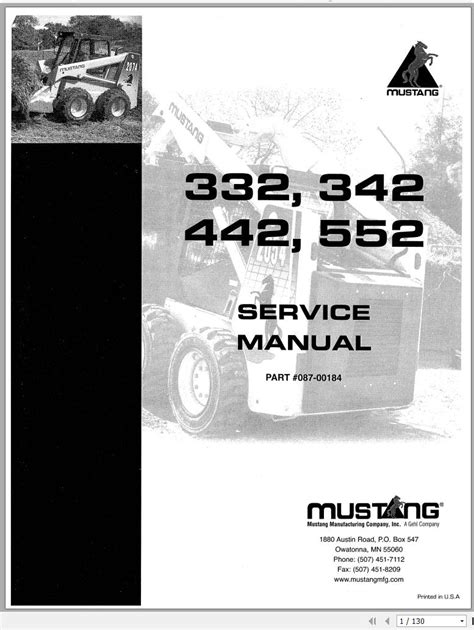 442 mustang skid steer parts manual|mustang 332 steer loader repair manual.